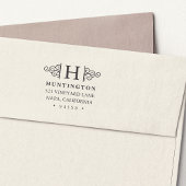 Briefmarke der Monogramm-Rücksendeadresse geblüht Permastempel