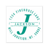 Briefmarke der Monogramm-Rücksendeadresse Permastempel (Design)