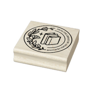 Briefmarke der Personalbibliothek - Illustriertes Gummistempel