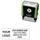 Briefmarke der personalisierten Adresse mit Logo Permastempel (Beispiel)