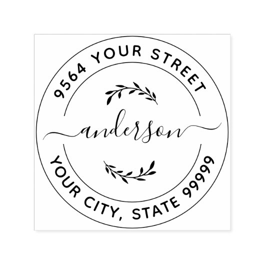 Briefmarke der personalisierten Rücksendeadresse Permastempel (Design)