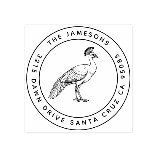 Briefmarke der Pfauenfamilie - Regale Strahlung Gummistempel (Prägung)