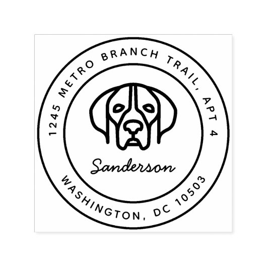 Briefmarke der Pointer Hunde Rücksendeadresse Selb Permastempel (Design)