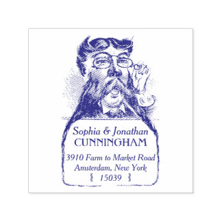 Briefmarke der Rücksendeadresse "Bearded Man Self Permastempel