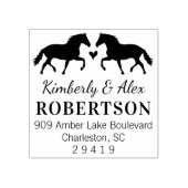 Briefmarke der Rücksendeadresse - Hochzeitstiere Gummistempel (Prägung)