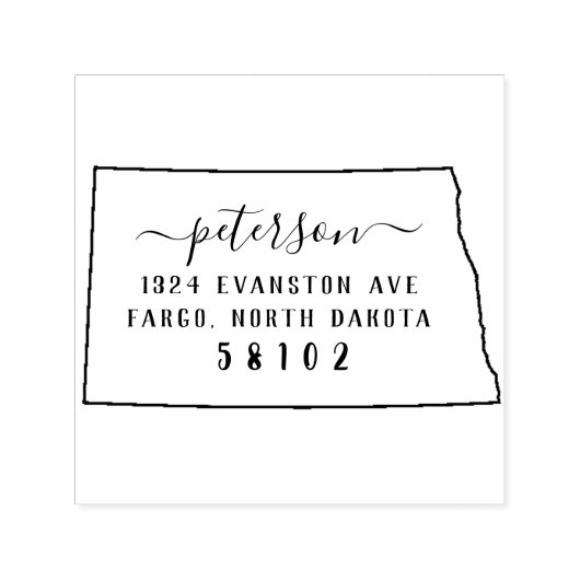 Briefmarke der Rücksendeadresse Nord-Dakota Permastempel (Design)