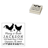 Briefmarke der Rücksendeadresse von Hühnern - Hoch Gummistempel (Stempel)