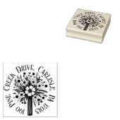 Briefmarke der runden Rücksendeadresse mit Blume i Gummistempel (Stempel)