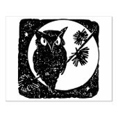 Briefmarke der Silhouette von Eule und Mond Gummistempel (Prägung)