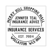 Briefmarke der Versicherungsgesellschaft Rubber Gummistempel (Prägung)