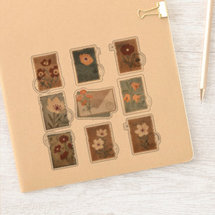 Briefmarke der Vintagen Blume Aufkleber