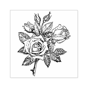 Briefmarke der Vintagen Rose Gummistempel