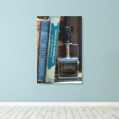 Briefmarke des Bibliotheksdatums Leinwanddruck (Insitu (Holzboden))