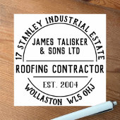 Briefmarke des Dachdeckers Gummistempel