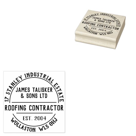 Briefmarke des Dachdeckers Gummistempel (Stempel)