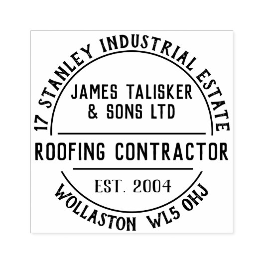 Briefmarke des Dachdeckers Gummistempel (Prägung)