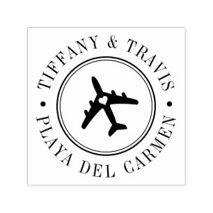 Briefmarke des Flugzeugherz-Reisepasses Permastempel