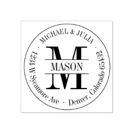 Briefmarke des klassischen Round Monogram Gummistempel