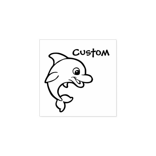 Briefmarke des Lehrers - Cartoon Dolphin Gummistempel (Prägung)