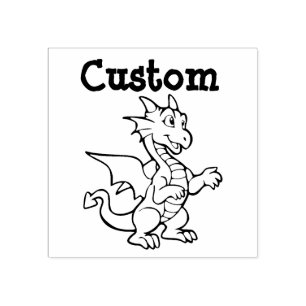 Briefmarke des Lehrers - Cartoon Dragon Gummistempel