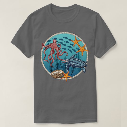 Briefmarke des Meereslebens T-Shirt (Design vorne)
