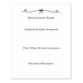 Briefmarke des "Restaurant Review Junk Journal" Gummistempel (Prägung)