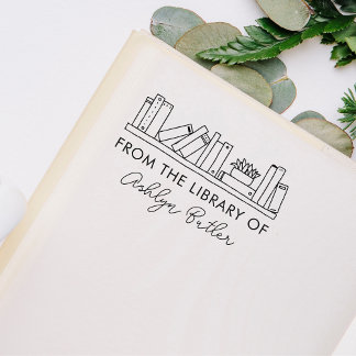 Briefmarke des virtuellen Bibliothek Gummistempel