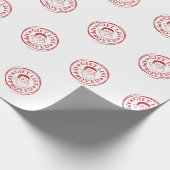 Briefmarke des Weihnachtsstempels auf der Offiziel Geschenkpapier (Ecke)