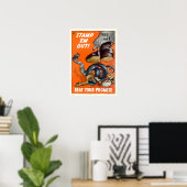 BRIEFMARKE des Zweiten Weltkriegs "Em Out! Poster (Heimbüro)