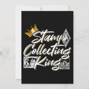 Briefmarke, die König für einen Philatelisten samm Einladung