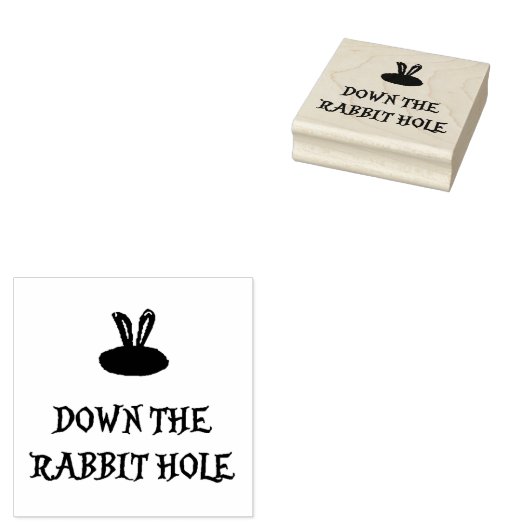 Briefmarke "Down the Rabbit Hole" Gummistempel (Stempel)