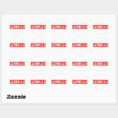 Briefmarke eines Fehlers Runder Aufkleber (Blatt)