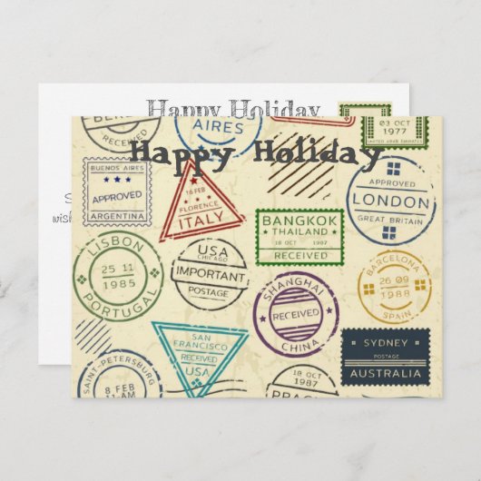 Briefmarke Feiertagspostkarte (Vorne/Hinten)