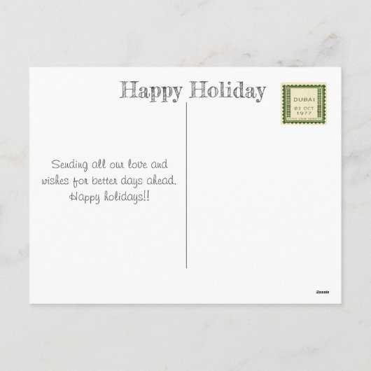 Briefmarke Feiertagspostkarte (Rückseite)