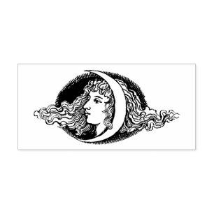 Briefmarke "Female Face with Moon" Gummistempel
