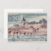 Briefmarke Fench Castle de Gien Postkarte (Vorne/Hinten)