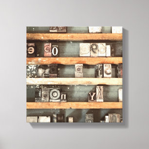 Briefmarke für antike Druckblöcke Leinwanddruck