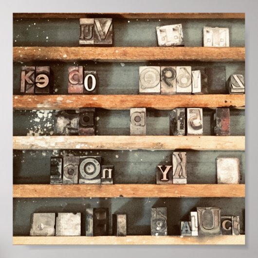 Briefmarke für antike Druckblöcke Poster (Vorne)