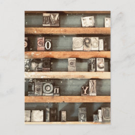 Briefmarke für antike Druckblöcke Postkarte