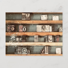 Briefmarke für antike Druckblöcke Postkarte