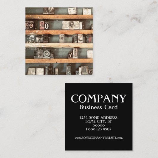Briefmarke für antike Druckblöcke Quadratische Visitenkarte (Vorne/Hinten)