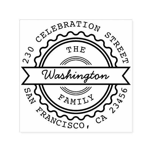 Briefmarke für benutzerdefinierte Familienname und Permastempel (Design)