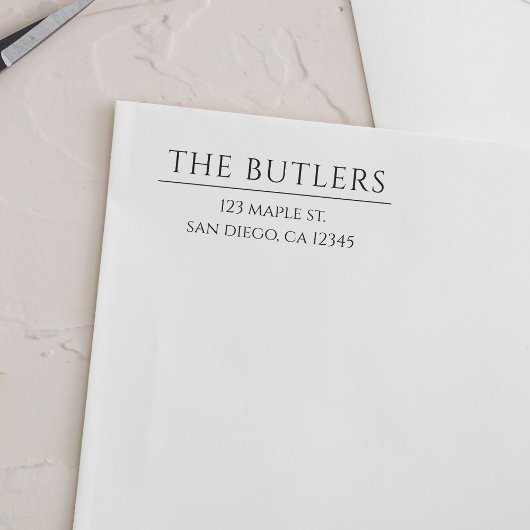 Briefmarke für benutzerdefinierte Nachname Wood-Rü Gummistempel