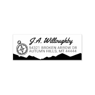 Briefmarke für Berg- und Kompassadressen Gummistempel
