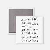 Briefmarke für Bibliotheken: 1984 Magnet (Vorderseite/Rückseite)