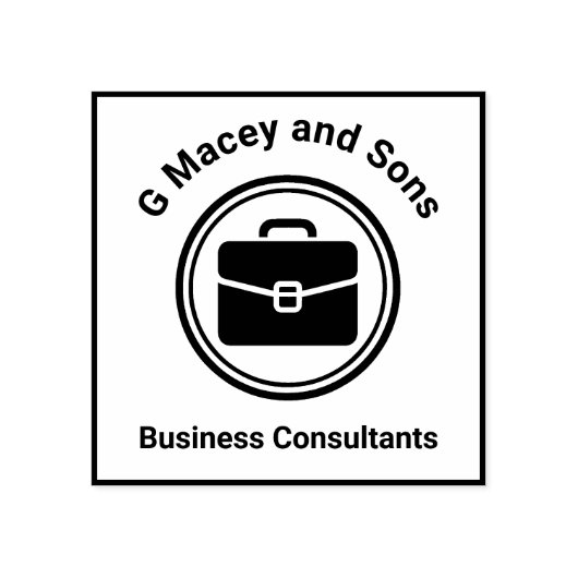 Briefmarke für Bürokautschuk - bearbeitbarer Text Gummistempel (Prägung)