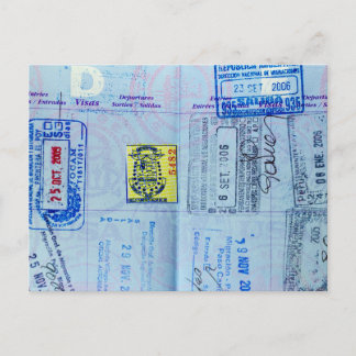Briefmarke für den Pass schließen Postkarte