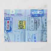 Briefmarke für den Pass schließen Postkarte (Vorderseite)