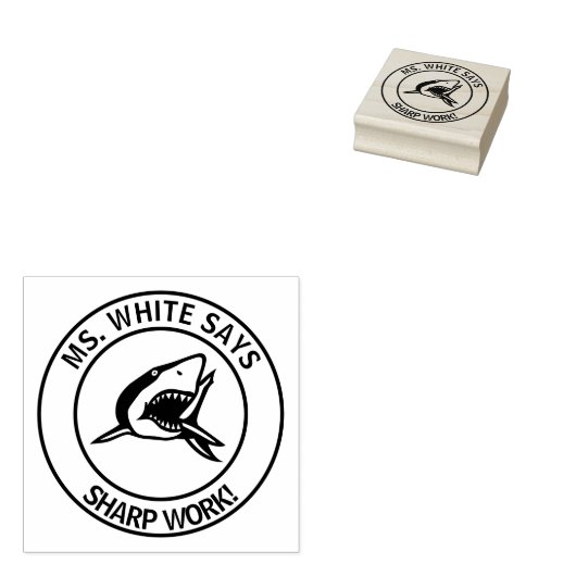 Briefmarke für die Arbeit von Haifischfischen Gummistempel (Stempel)