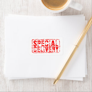 Briefmarke für die Sonderlieferung von Kautschuk Adressaufkleber